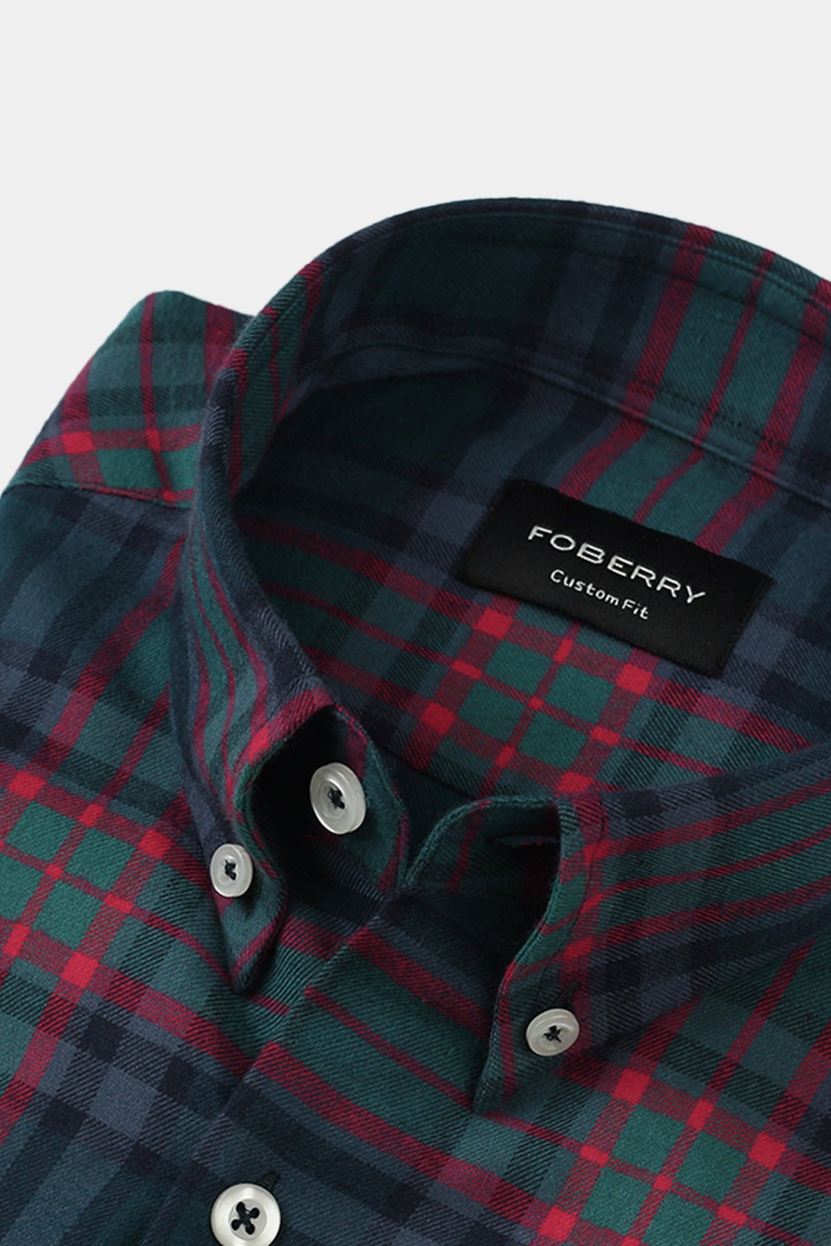 Dark Blue Green Tartan Winter Flannel Shirt