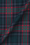 Dark Blue Green Tartan Winter Flannel