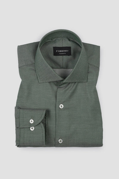 Amazon Green Patterned Stripes Shirt - Easy Care