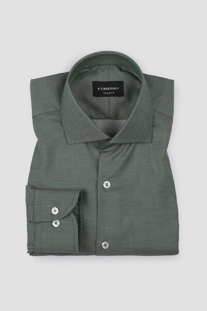 Amazon Green Patterned Stripes Shirt - Easy Care