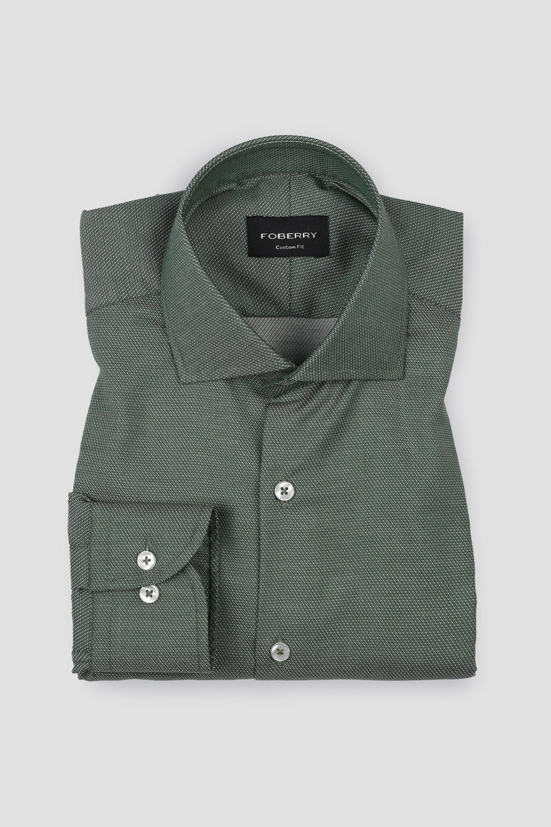 Amazon Green Patterned Stripes Shirt - Easy Care