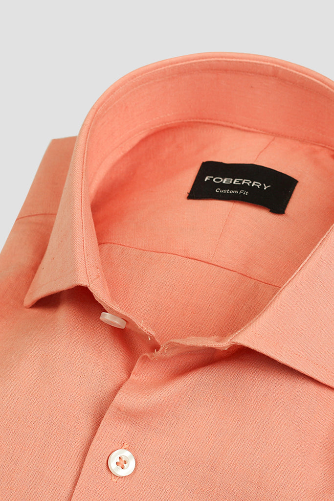 Blushing Peach Linen Shirt