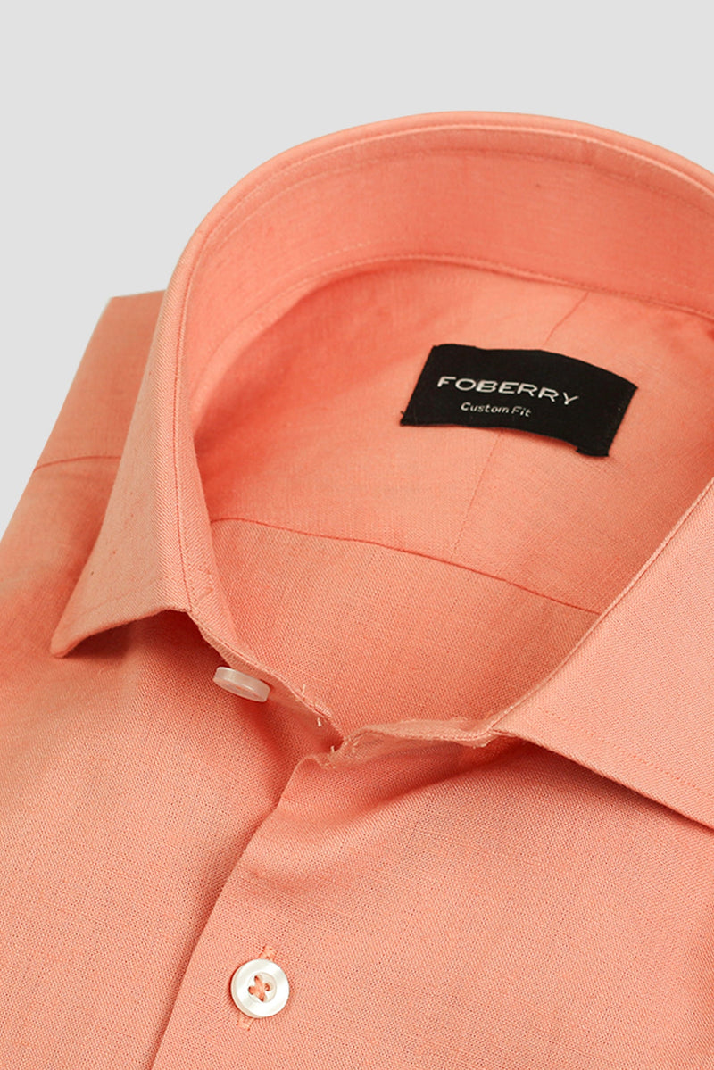 Blushing Peach Linen Shirt