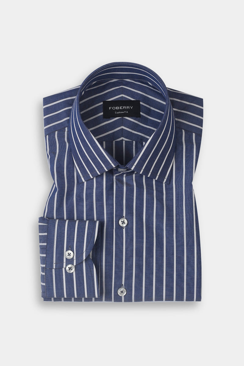 Denim Blue Striped Shirt