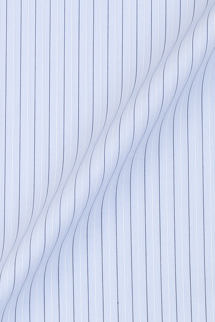 Sky Blue & Black Hairline Striped