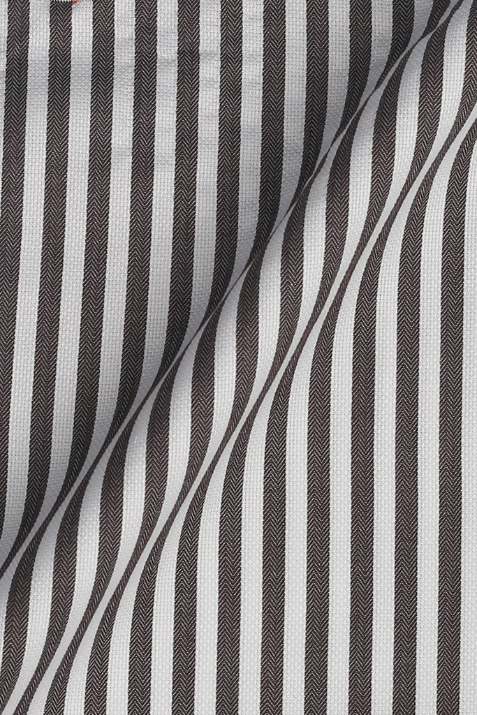 Charcoal Bengal Structured Stripes Shirt