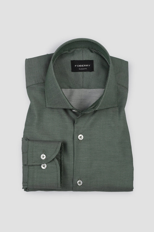 Amazon Green Patterned Stripes Shirt - Easy Care