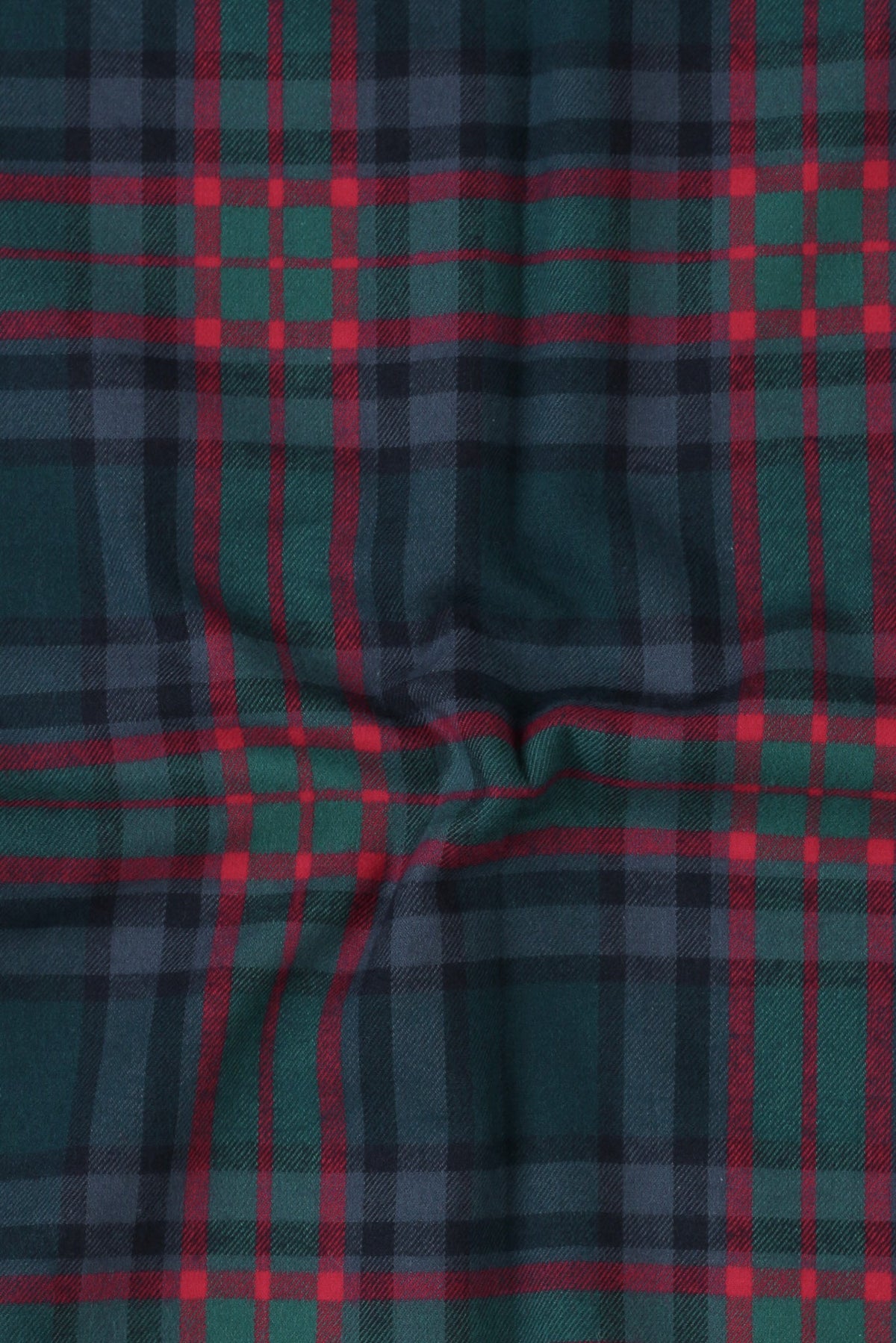 Dark Blue Green Tartan Winter Flannel