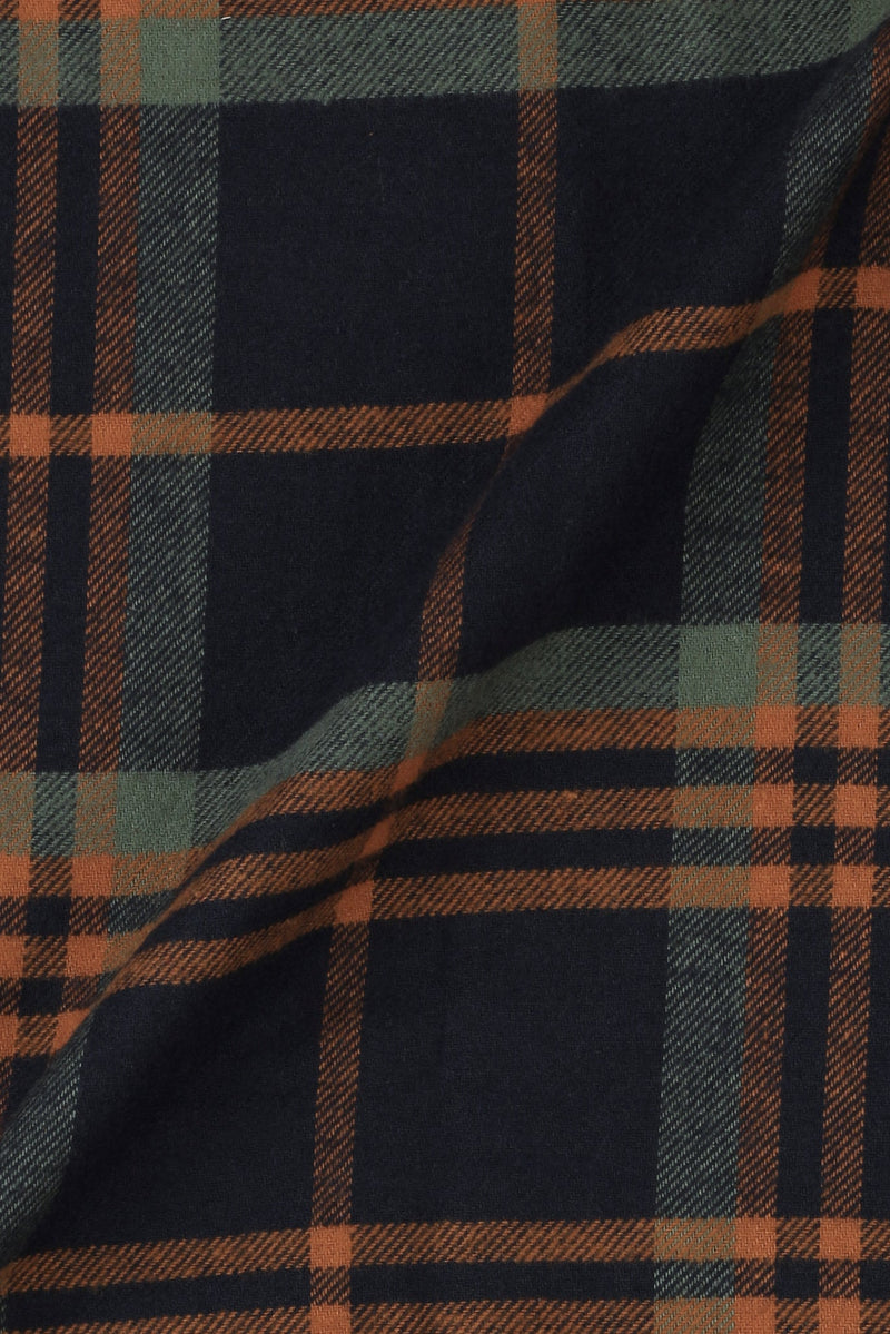 Tangerine Blue Tartan Winter Flannel Shirt