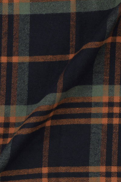 Tangerine Blue Tartan Winter Flannel