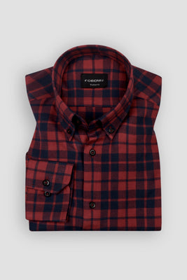 Red & Blue Plaid Winter Flannel Shirt