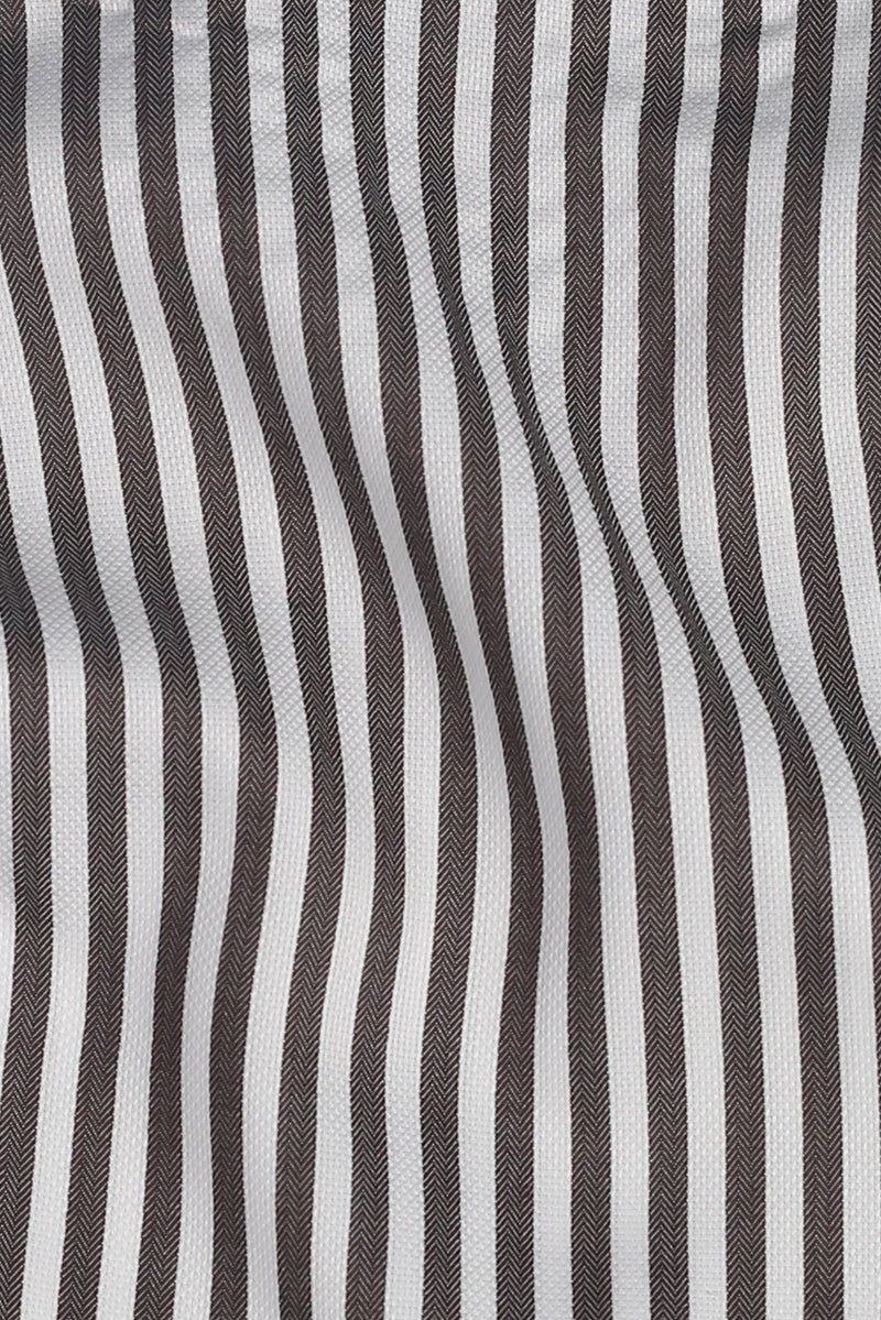 Charcoal Bengal Structured Stripes Shirt