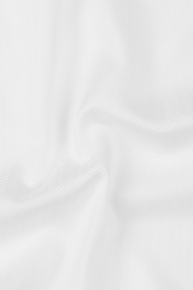 White Diagonal Weave Shirt