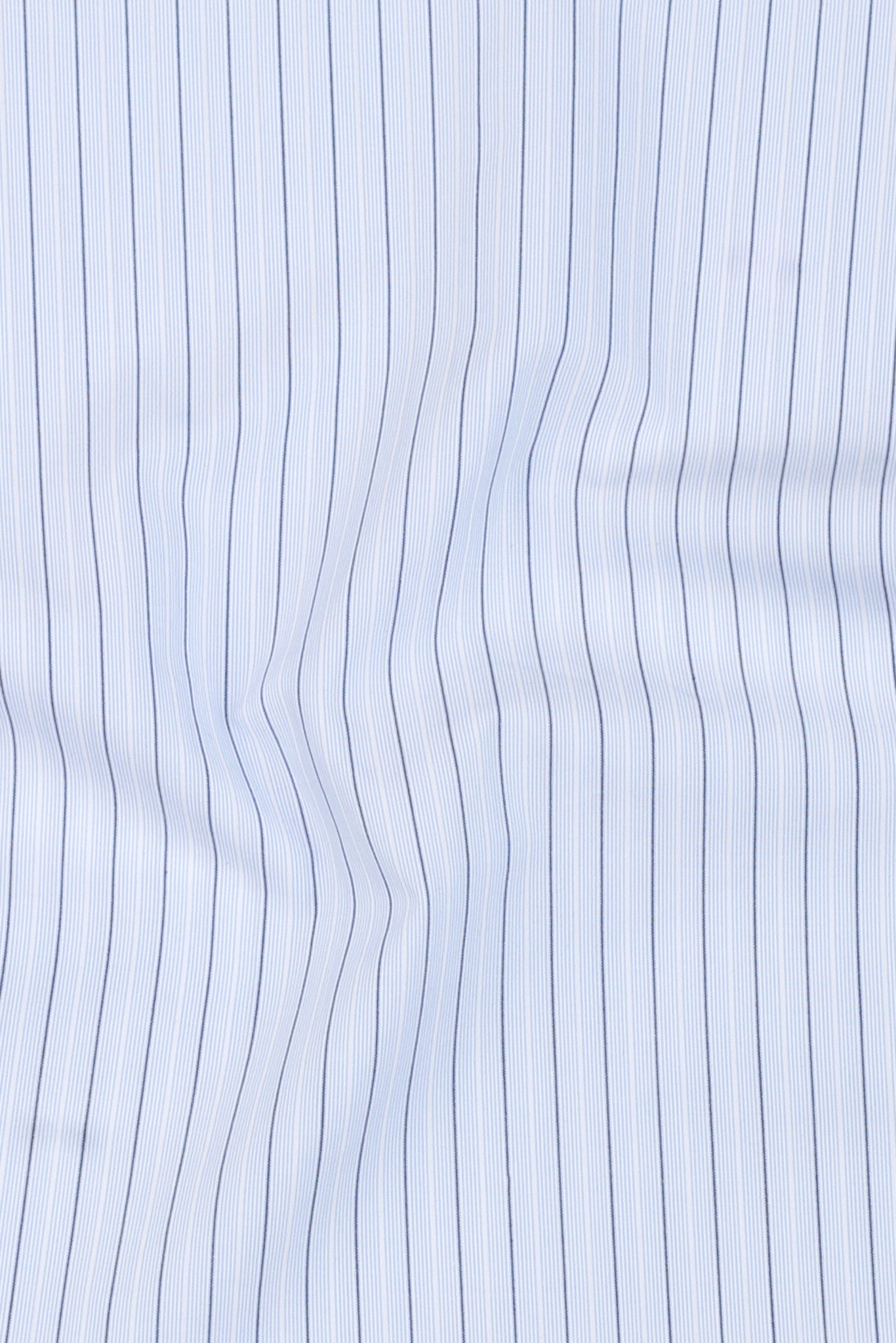 Sky Blue & Black Hairline Striped Shirt