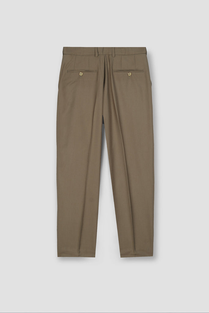 French Beige Tropical Wool Blended Dress Pant