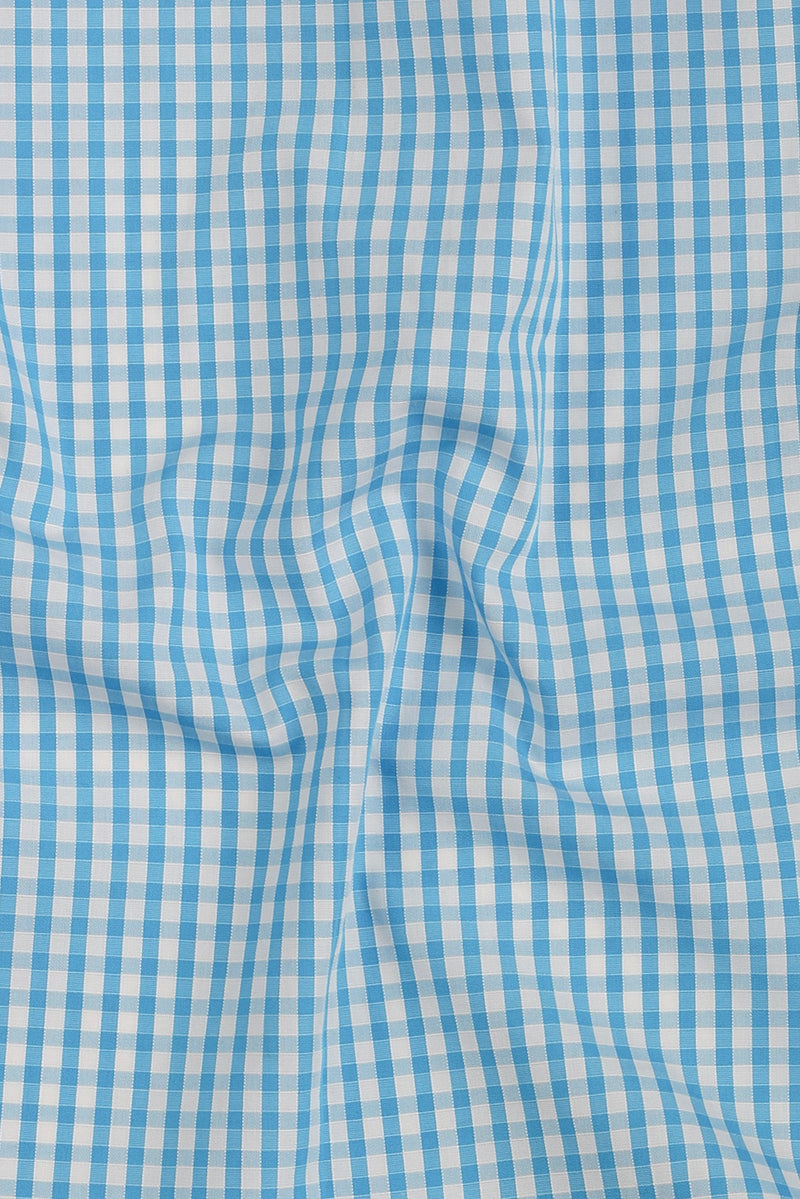 Soft Turquoise Blue Gingham