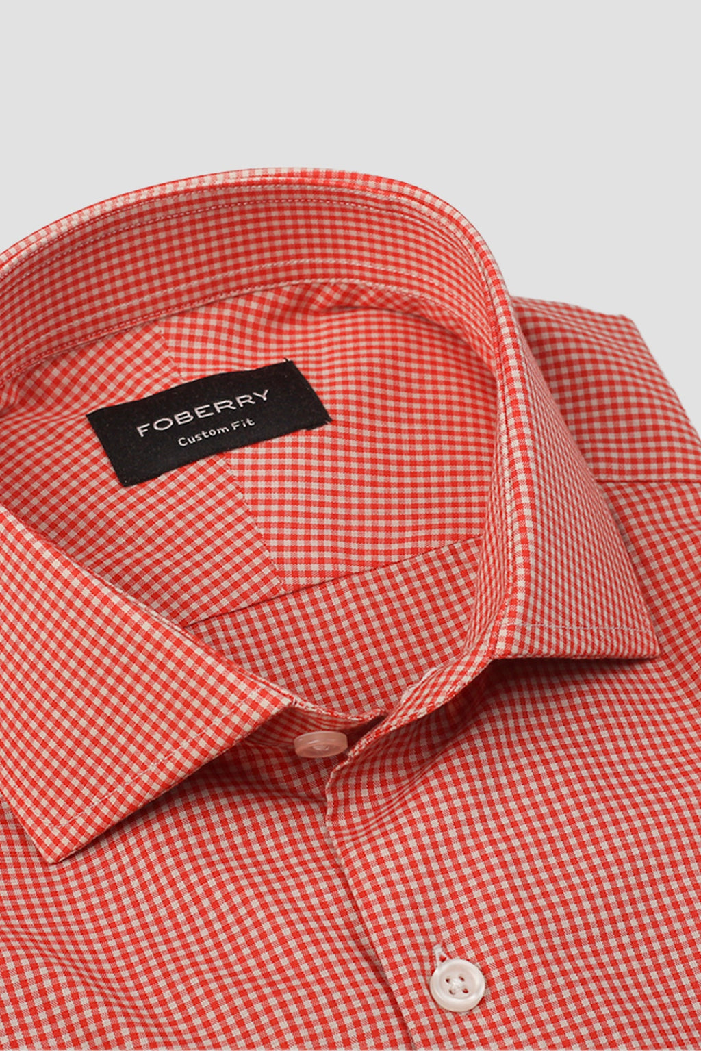 Orange Micro Gingham Shirt
