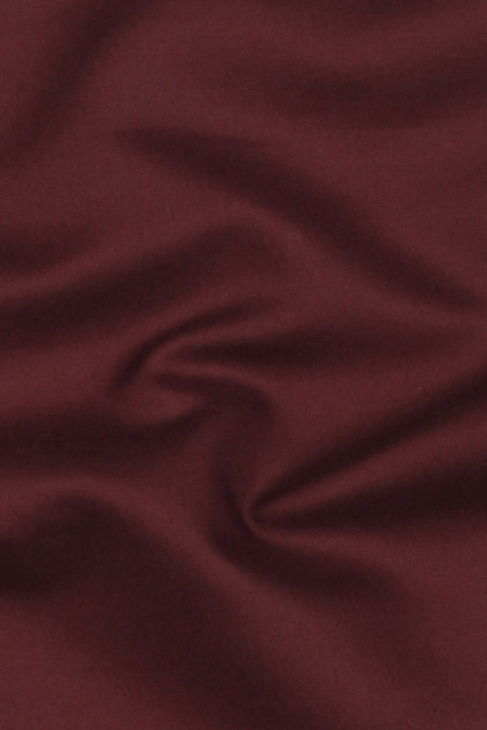 Soft Maroon Egyptian Poplin Pin Collar Shirt