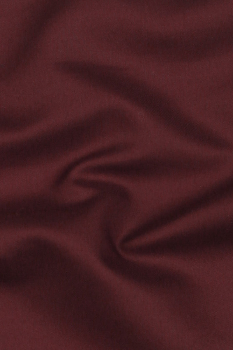 Soft Maroon Egyptian Poplin Pin Collar Shirt