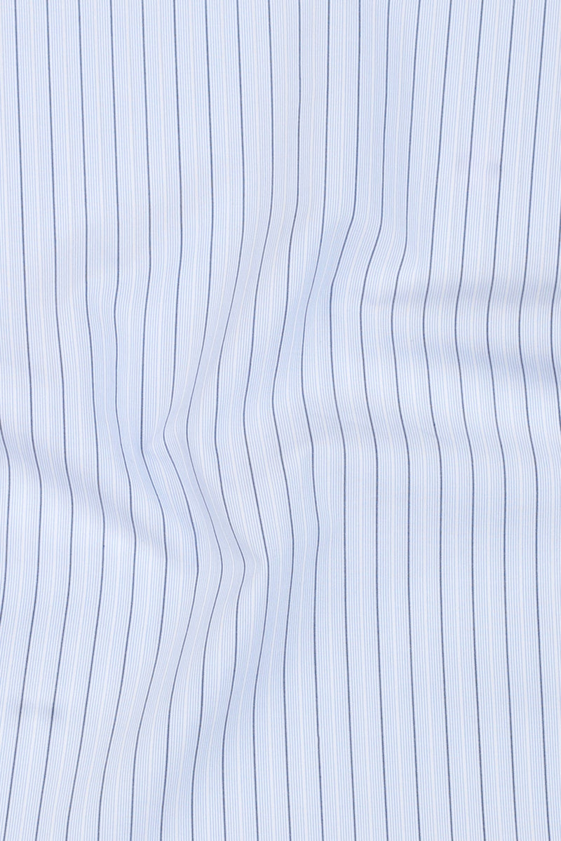 Sky Blue & Black Hairline Striped
