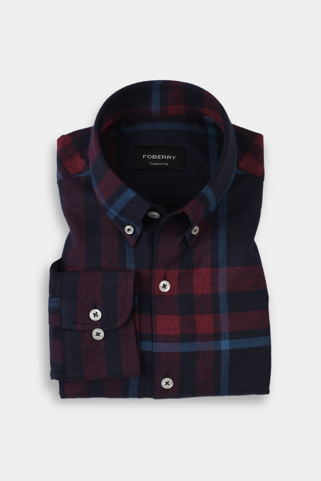 Night Blue & Red Tartan Winter Flannel Shirt