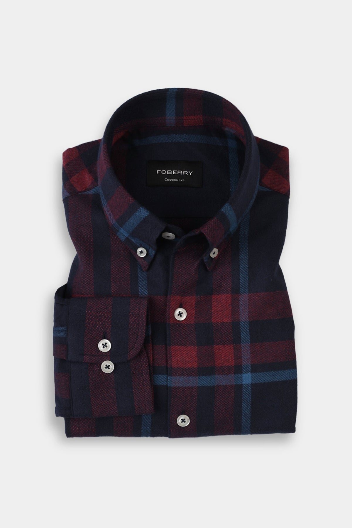 Night Blue & Red Tartan Winter Flannel Shirt