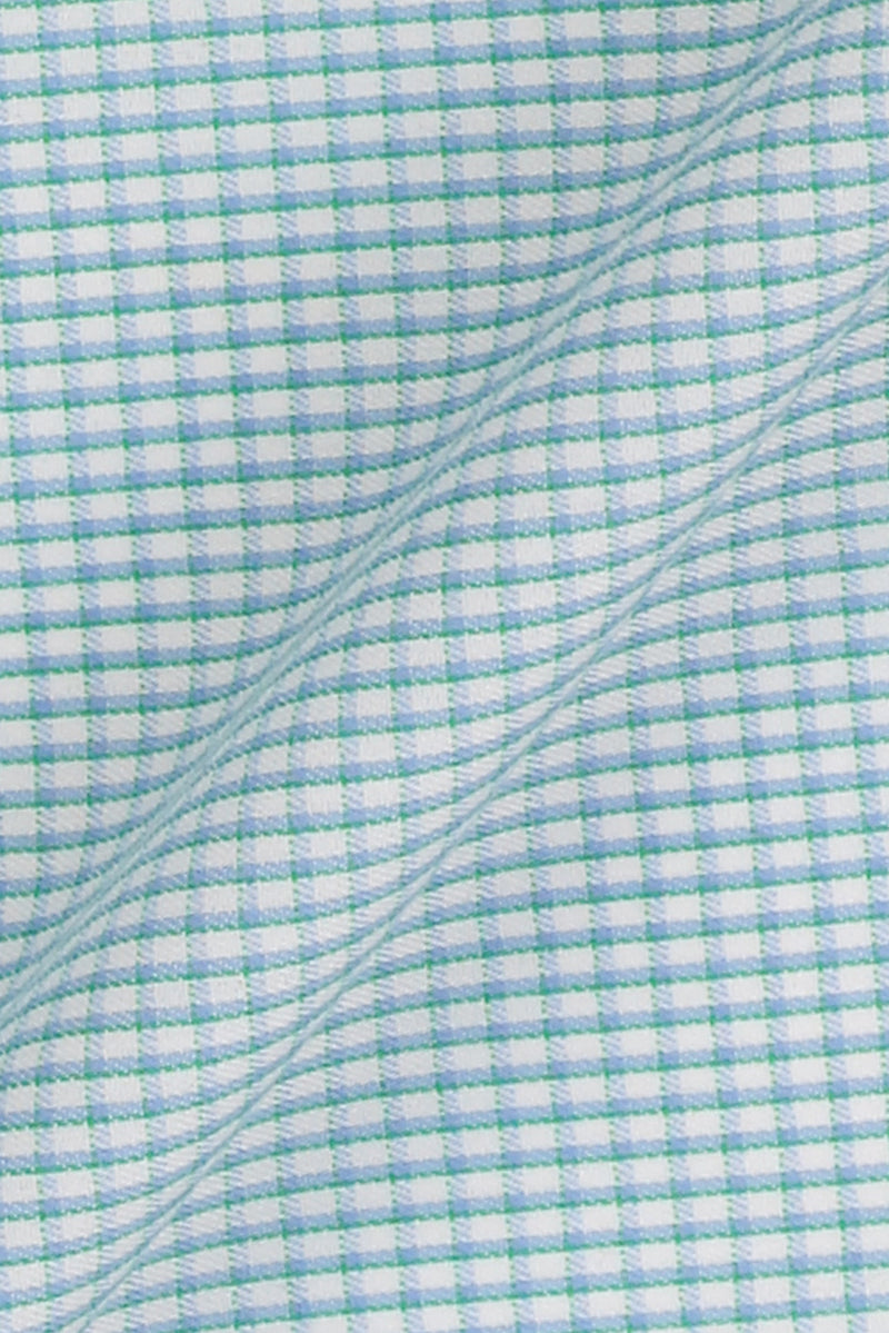 Soft Green on Blue Gingham