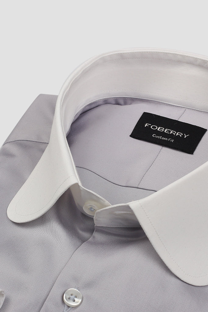 Pastel Grey Lavender Egyptian Poplin Shirt