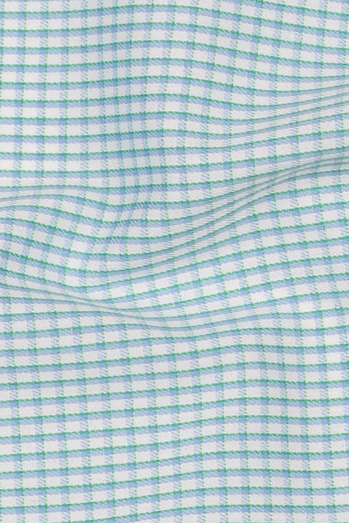 Soft Green on Blue Gingham