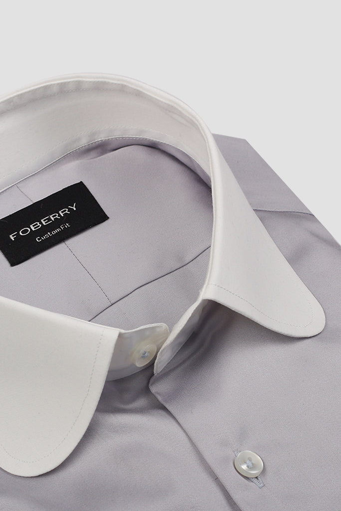 Pastel Grey Lavender Egyptian Poplin Shirt