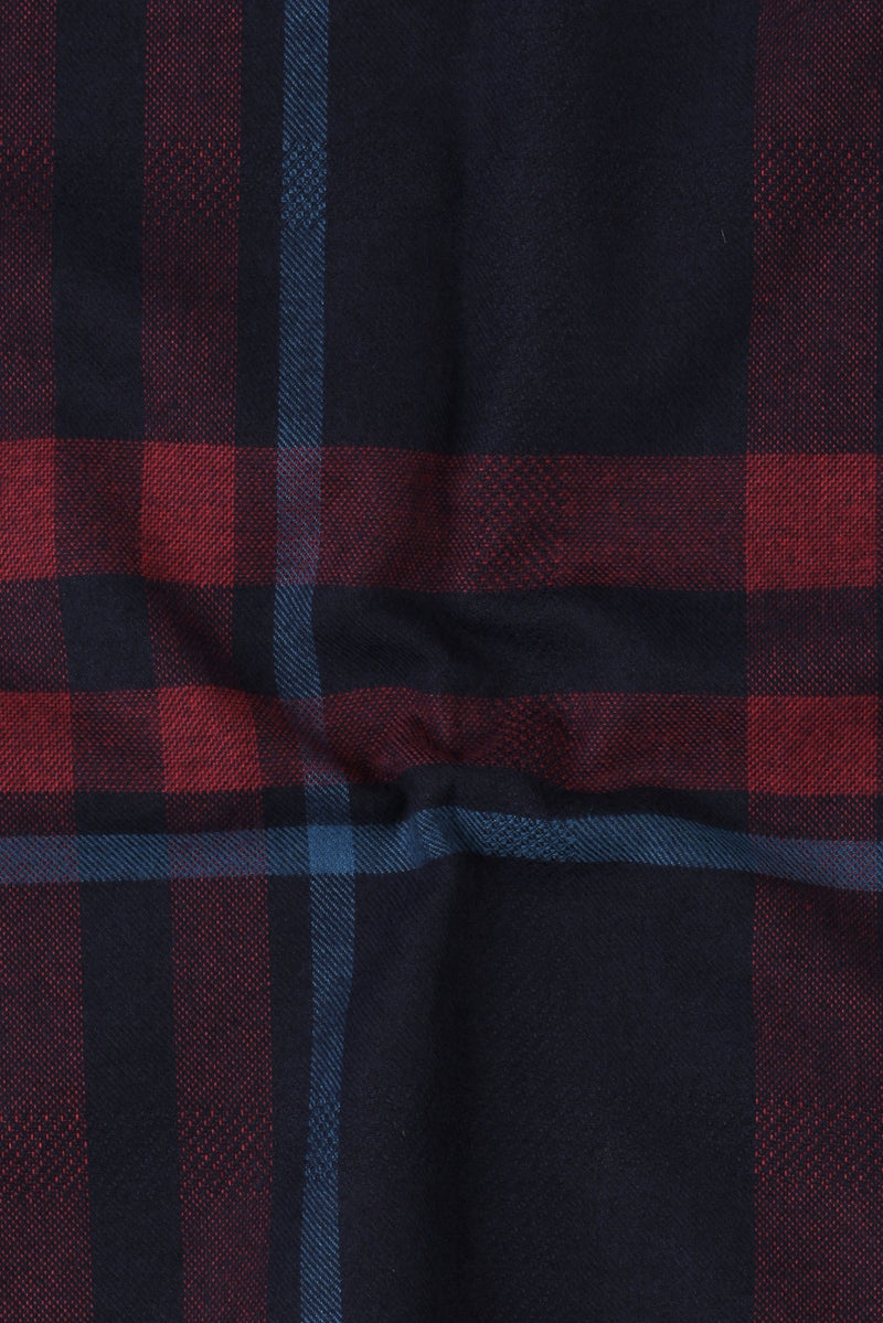 Night Blue & Red Tartan Winter Flannel Shirt