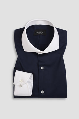 Navy Blue Egyptian Twill Shirt