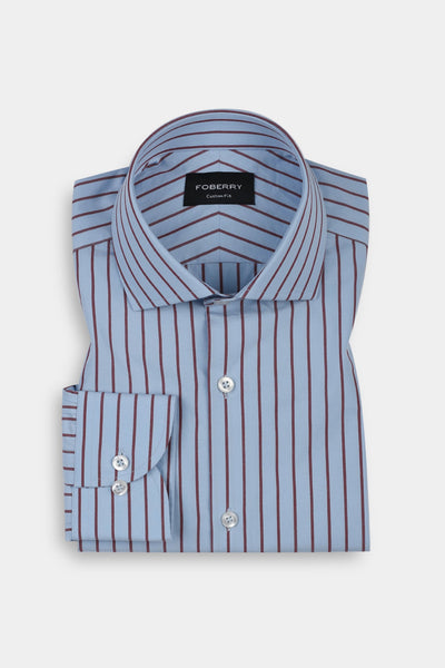 Blood Red on Sky Striped Shirt