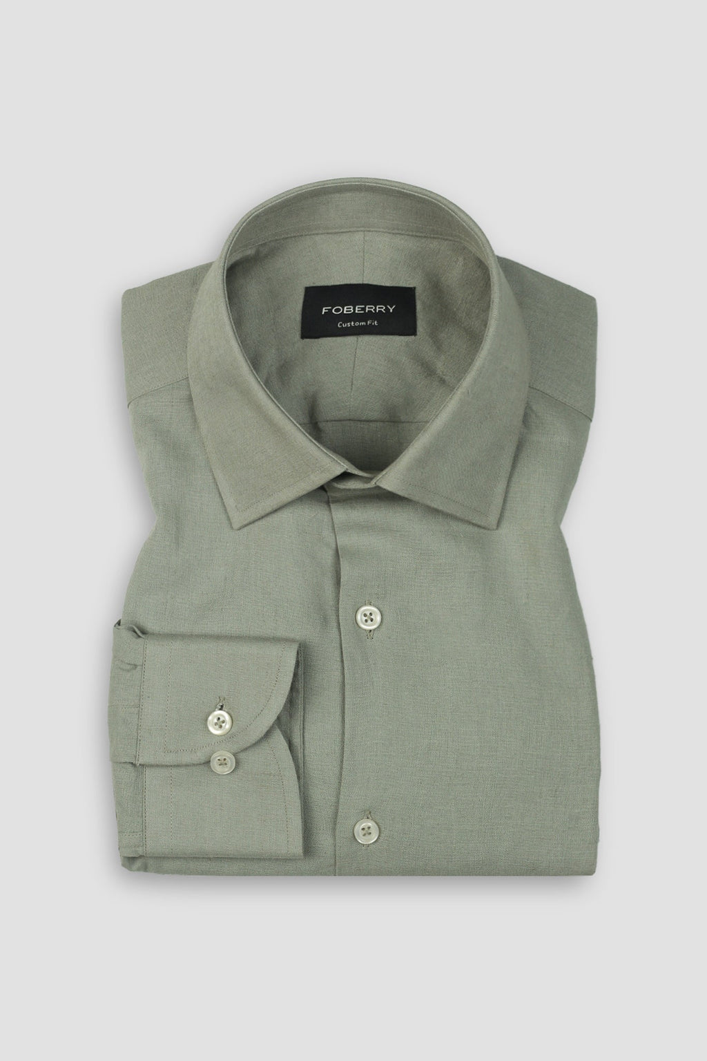 Light Seawood Green Irish Linen Shirt