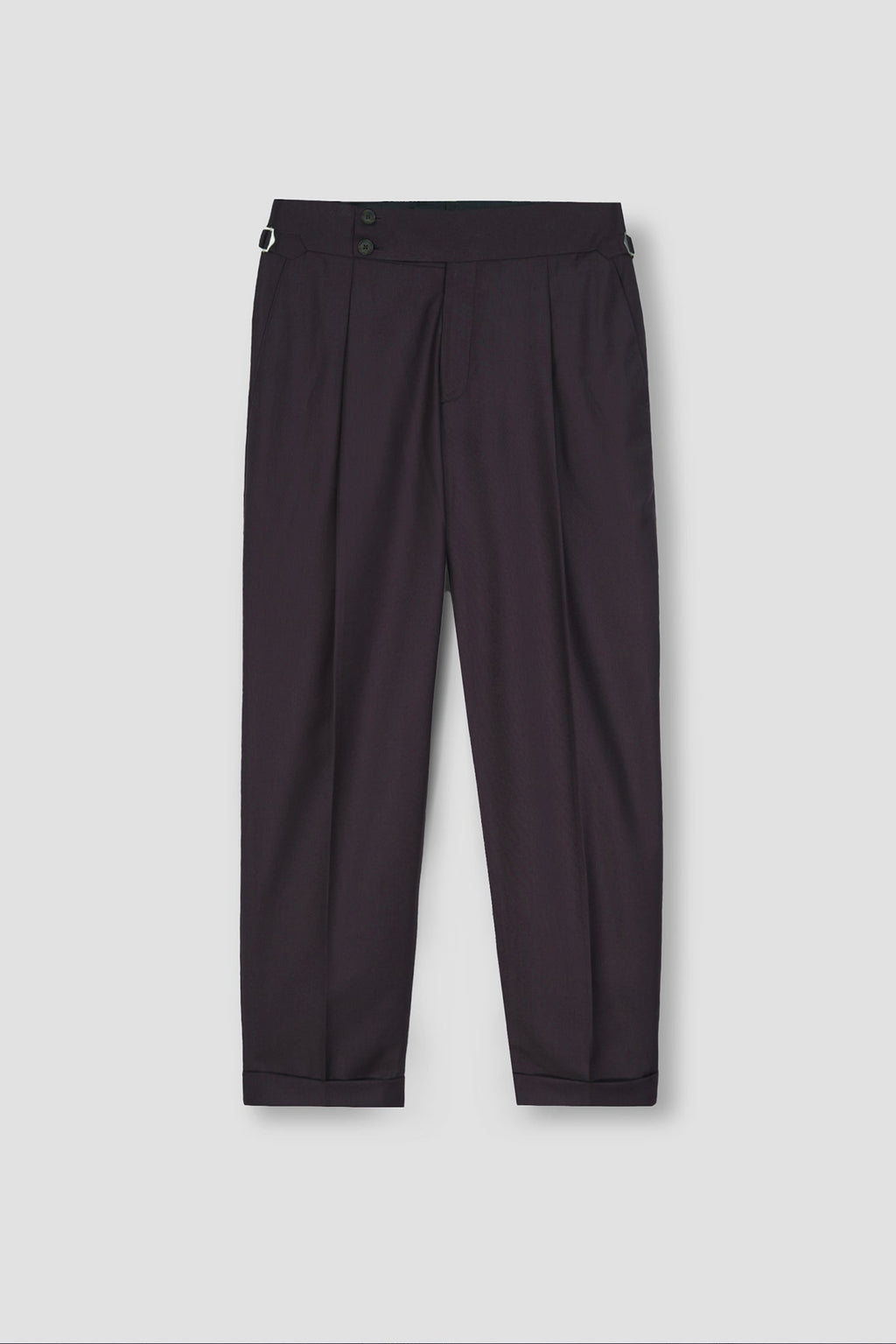 Dark Plum Tropical Wool Blended Dress Pant