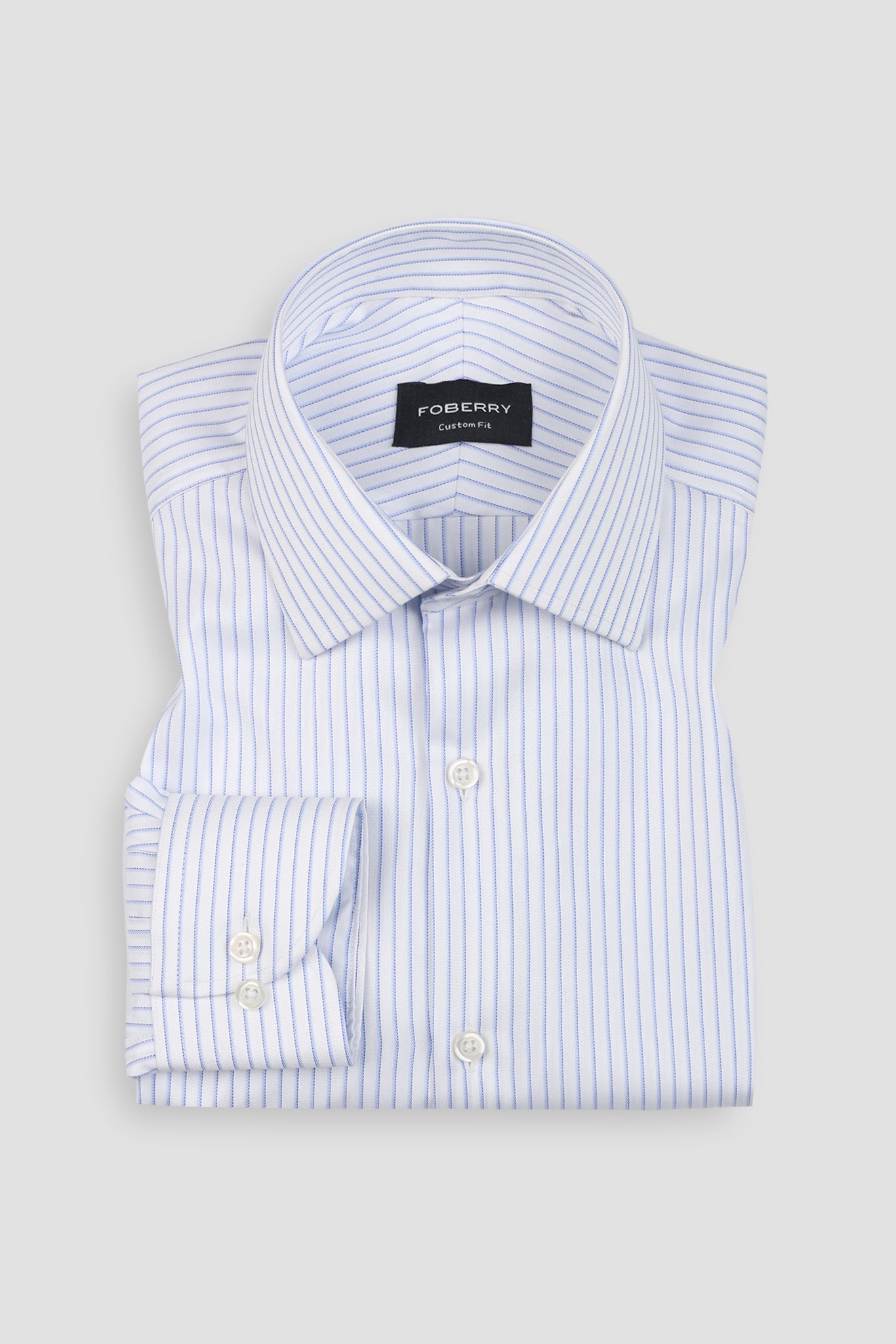 Dual Sky Blue Egyptian Striped Shirt