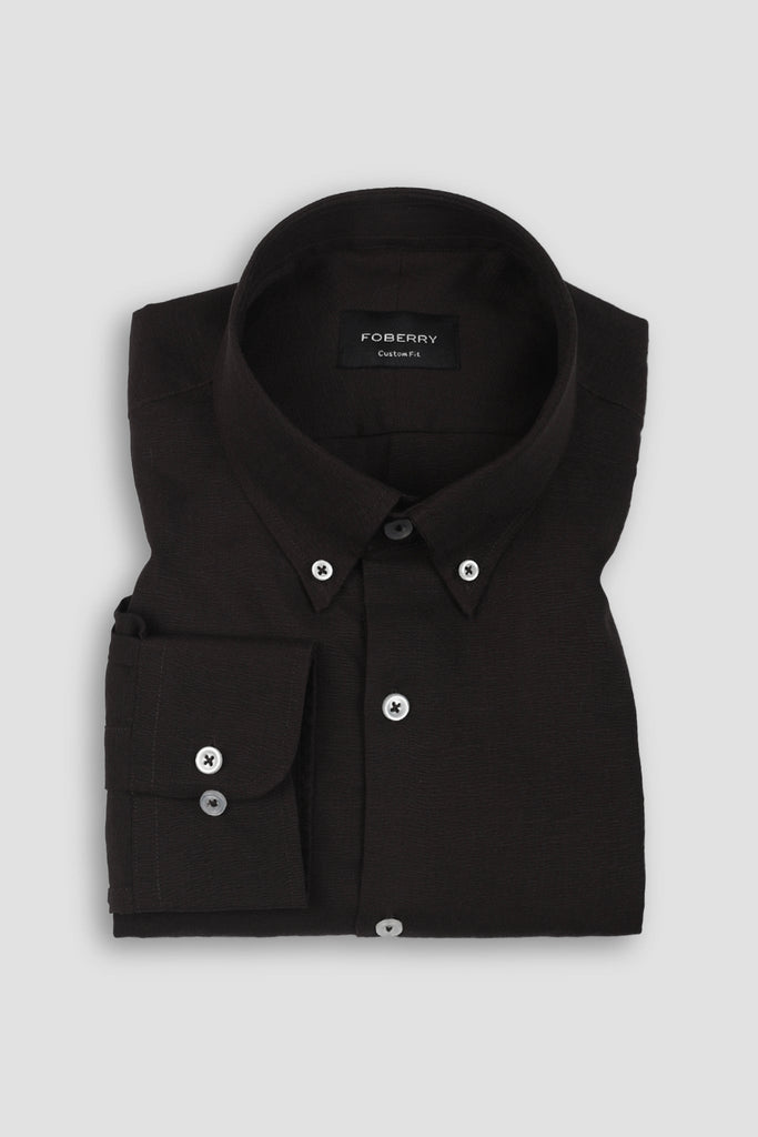 Dark Brown EU Linen Shirt