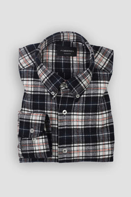 Black Blue Madras Winter Flannel Shirt