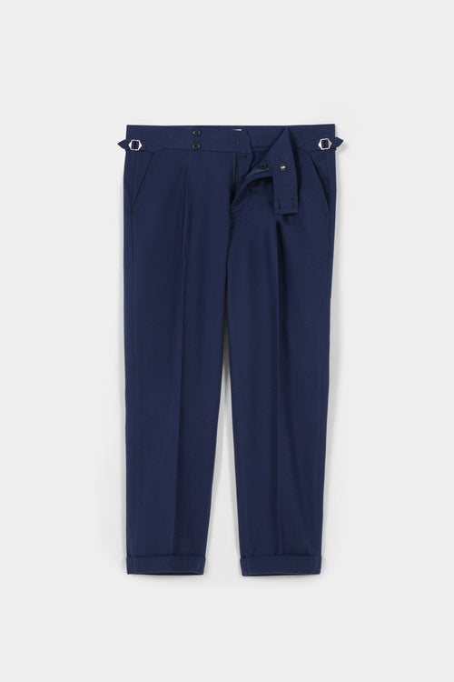 Blue Flannel Gurkha Trousers