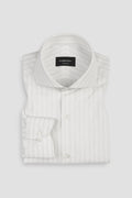 Soft Lilac Structured Barcode Striped Shirt