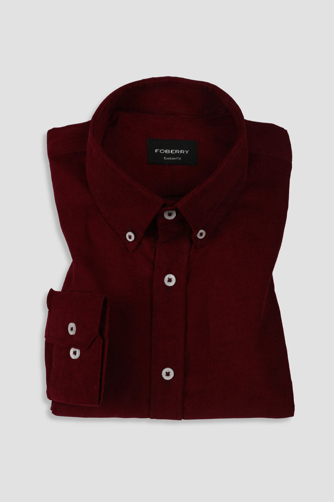Ruby Red Corduroy Shirt - Foberry USA