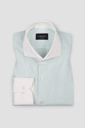 Blue on Green Hairline Stripes Shirt