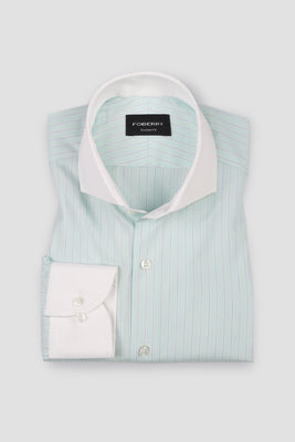 Blue on Green Hairline Stripes Shirt