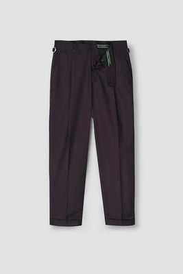 Dark Plum Tropical Wool Blended Dress Pant
