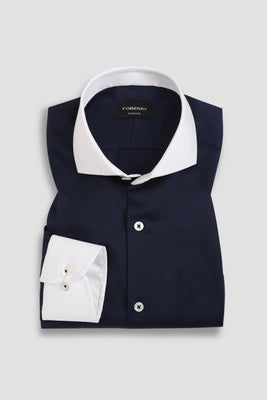 Navy Blue Egyptian Twill Shirt