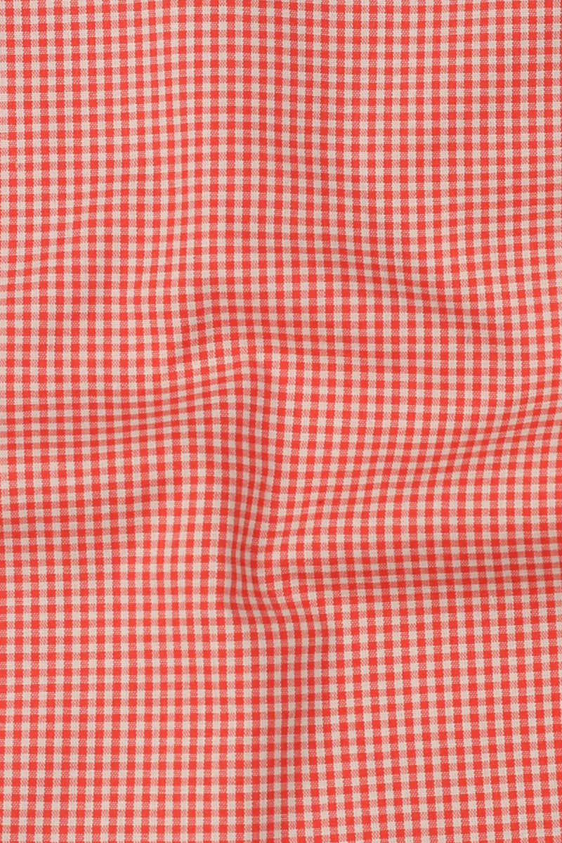 Orange Micro Gingham Shirt