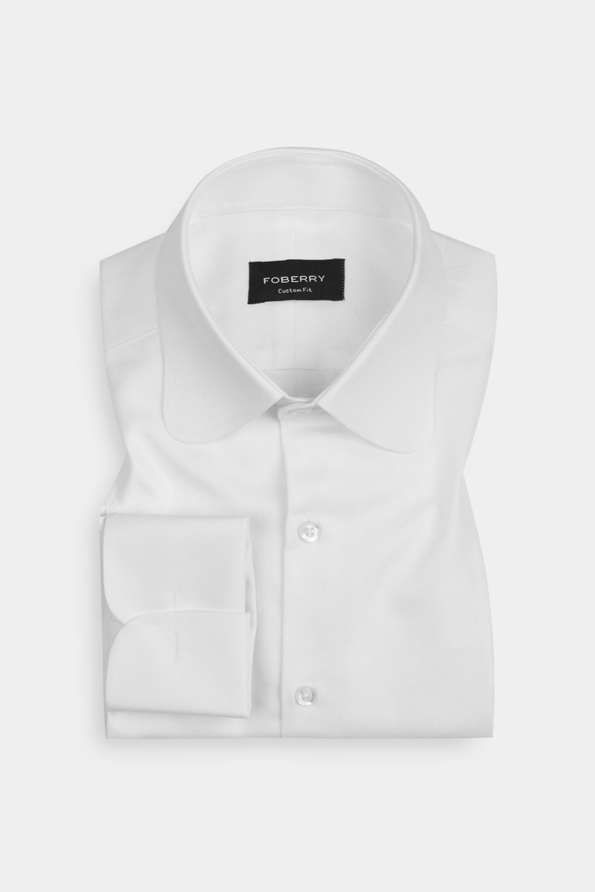 White Herringbone Egyptian Shirt