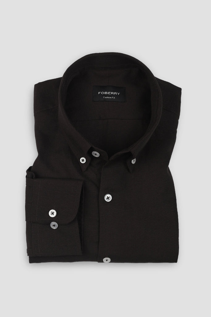 Dark Brown EU Linen Shirt