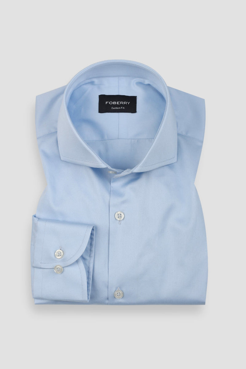 Soft Sky Blue Egyptian Poplin Shirt
