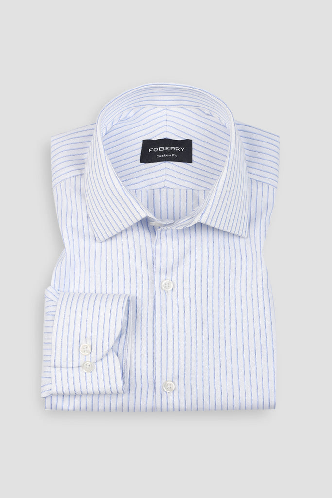 Dual Sky Blue Egyptian Striped Shirt